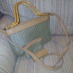 Worthington Green and Tan Crossbody Bag